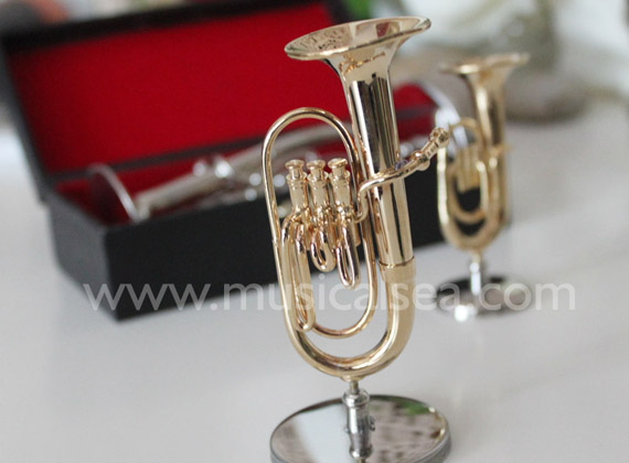 Miniature Golden Tuba Musical Instrument